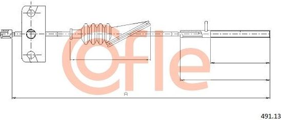 Трос ручника (тросик ручного тормоза) Cofle передний для Fiat Multipla I 1999-2010. Артикул 92.491.13