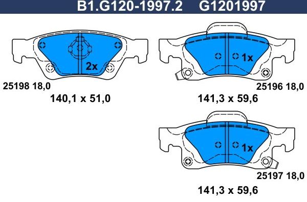 Тормозные колодки Galfer. Артикул B1.G120-1997.2