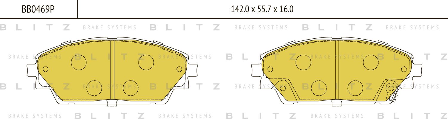 ТОРМОЗНЫЕ КОЛОДКИ ПЕРЕДНИЕ Mazda 3 13 (Blitz). Артикул BB0469P