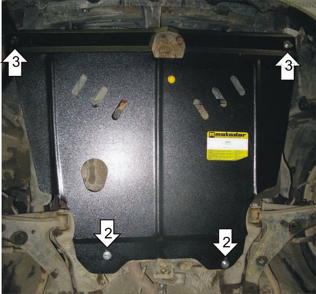 Защита Мотодор для картера, КПП Toyota Corolla E110 1997-2000. Артикул 02510