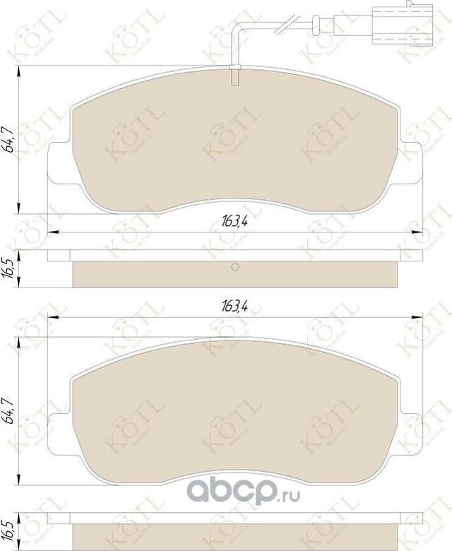 Колодки тормозные дисковые передние к-т OPEL MOVANO/RENAULT MASTER 10- (Kotl). Артикул 1910kt