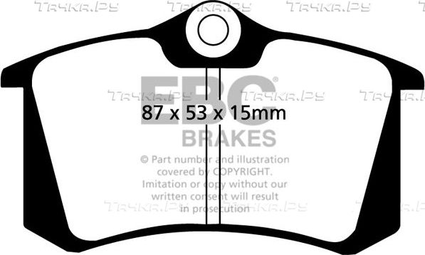 Тормозные колодки EBC Brakes задние для SEAT Leon I 2001-2006. Артикул DP3680C