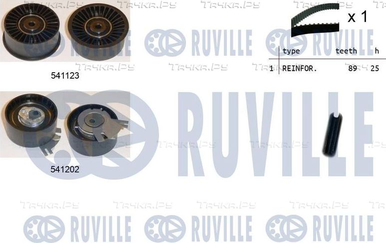 Ремень ГРМ с роликами (комплект) Ruville для Nissan Primastar I 2003-2014. Артикул 550118