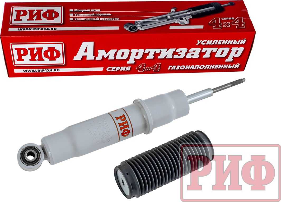 Амортизатор РИФ газовый передний штатный для Mitsubishi Pajero IV 2006-2015. Лифт 0-40 мм. Артикул SAG245
