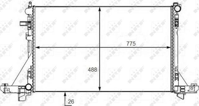 Радиатор охлаждения двигателя NRF для Renault Master III 2010-2026. Артикул 58481
