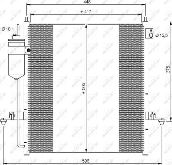 Радиатор кондиционера (конденсатор) NRF (алюминий). Артикул 35871