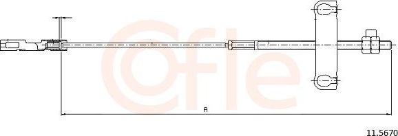 Трос ручника (тросик ручного тормоза) Cofle. Артикул 11.5670