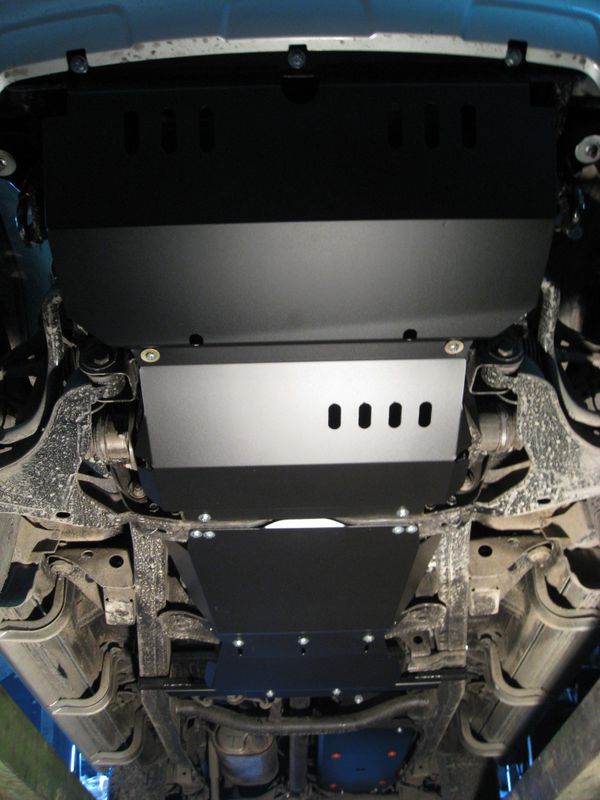 Защита Alfeco для радиатора, редуктора переднего моста, КПП и РК (4 части) Mitsubishi Pajero Sport II 2008-2015. Артикул ALF.14.08-09st