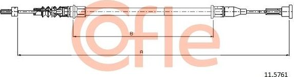 Трос ручника (тросик ручного тормоза) Cofle. Артикул 92.11.5761