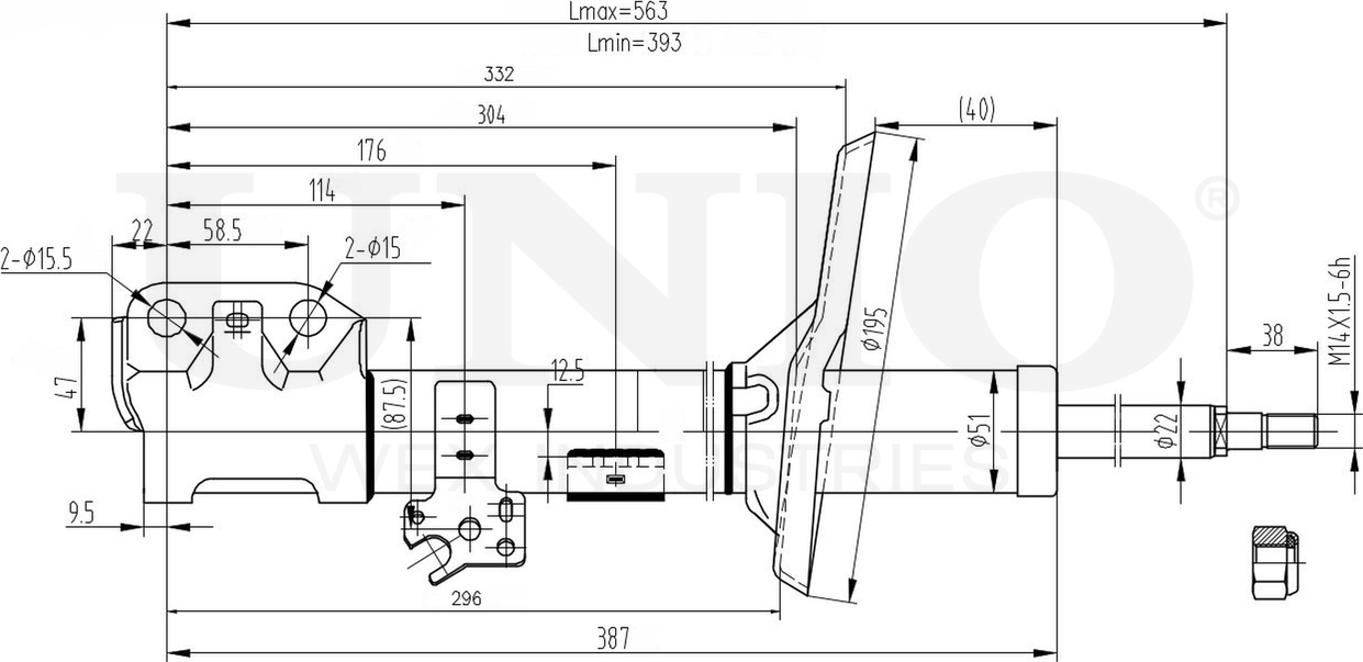 Амортизатор подвески (Unio). Артикул SAB-10117
