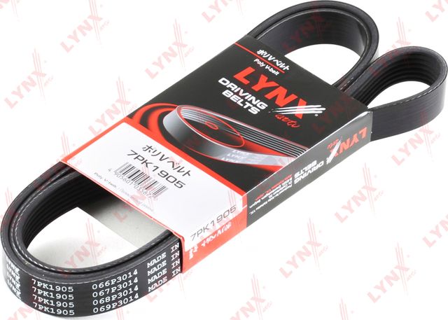 Приводной ремень поликлиновой LYNXauto для Toyota Camry 40 (V40, XV40) 2006-2011. Артикул 7PK1905