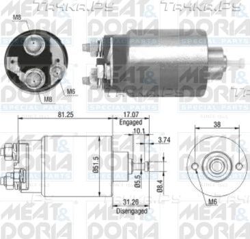 Втягивающее реле стартера Meat & Doria для Ford Transit VII 2006-2014. Артикул 46082