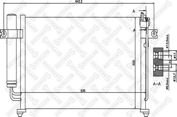 Радиатор кондиционера (конденсатор) Stellox для Hyundai Getz I 2002-2010. Артикул 10-45358-SX