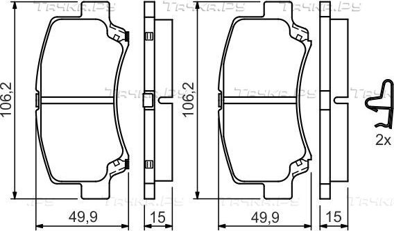 Тормозные колодки Bosch (Low-Metallic) передние для Chery Kimo (A1) 2007-2014. Артикул 0 986 424 626