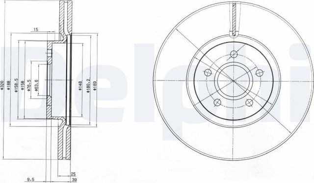 Тормозной диск Delphi. Артикул BG4056C