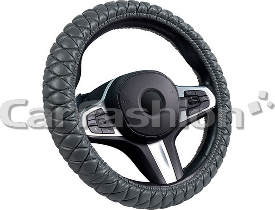 Оплётка на руль CarFashion Versal S (размер S, экокожа, цвет СЕРЫЙ/СЕРЫЙ). Артикул 31714