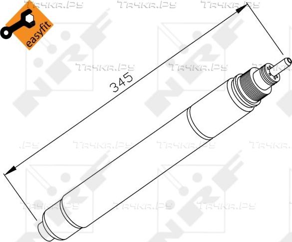 Осушитель кондиционера NRF EASY FIT для Peugeot 307 I 2000-2009. Артикул 33194