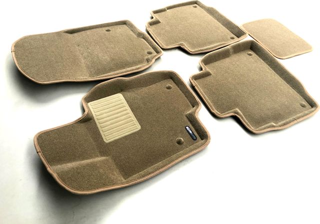 Коврики текстильные Euromat 3D Business для салона Mercedes-Benz GLE-Class II W167 (искл. Coupe)2018-2026 БЕЖЕВЫЕ. Артикул EMC3D-003509T