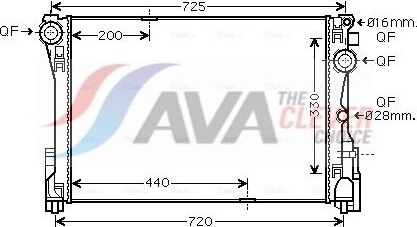 Радиатор охлаждения двигателя AVA. Артикул MSA2575