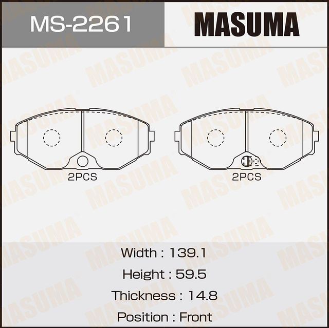 Тормозные колодки Masuma. Артикул MS-2261