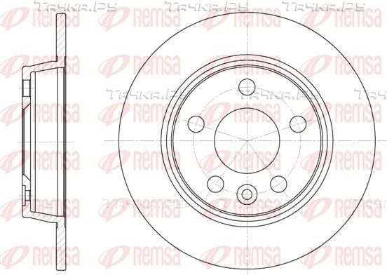 Тормозной диск Remsa задний для Volkswagen Sharan I 1995-2010. Артикул 6453.00