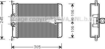 Радиатор отопителя (печки) AVA. Артикул MS6187