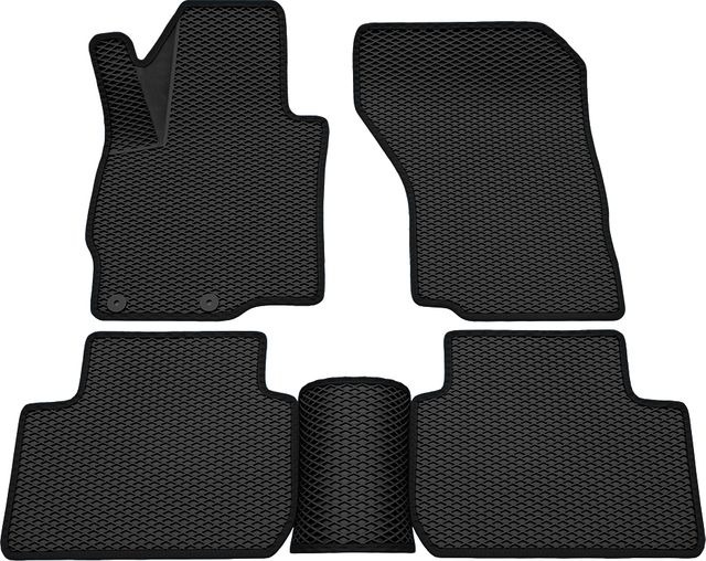 Коврики Rezkon 3D EVA ромб резиновые для салона Mitsubishi Outlander III 2012-2026 Черный кант. Артикул 9224015101