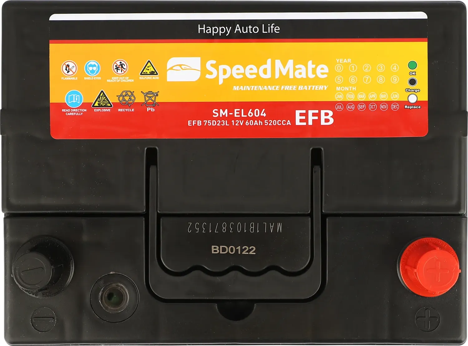 АКБ SPEEDMATE EFB 12V 60AH 520A 230X173X222 Speedmate. Артикул SMEL604