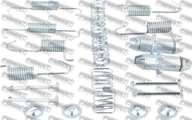 Монтажный комплект барабанных колодок Febest. Артикул 1204-TUC4WDR-KIT