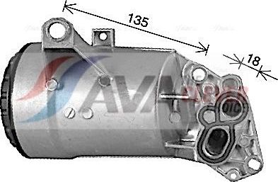 Радиатор масляный (маслоохладитель) для двигателя AVA (алюминий) для Renault Master II 2000-2010. Артикул RT3660H