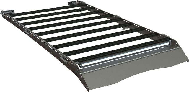 Экспедиционный багажник STC для Toyota Fortuner II 2015-2026 шторка, дальний, рабочий и задний свет. Артикул STC-TFO/15-TR1-L1L2L3