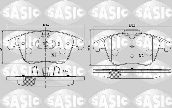 Тормозные колодки Sasic. Артикул 6216055