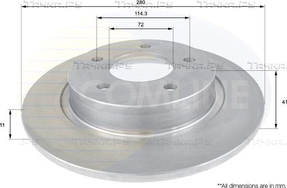 Тормозной диск Comline задний для Mazda 3 II (BL) 2008-2014. Артикул ADC0449