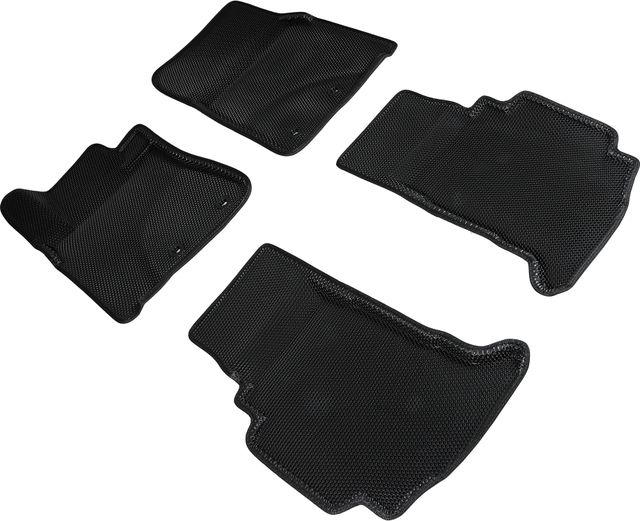 Коврики Seintex 3D EVA Соты для салона Toyota Land Cruiser 200 2012-2021 ЧЕРНЫЕ. Артикул 95249