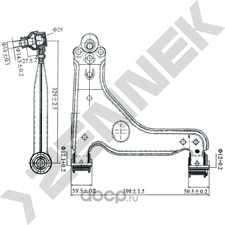 РЫЧАГ ПЕРЕДНИЙ ПРАВЫЙ OPEL ASTRA/ZAFIRA 98 (Zennek). Артикул DCA0149