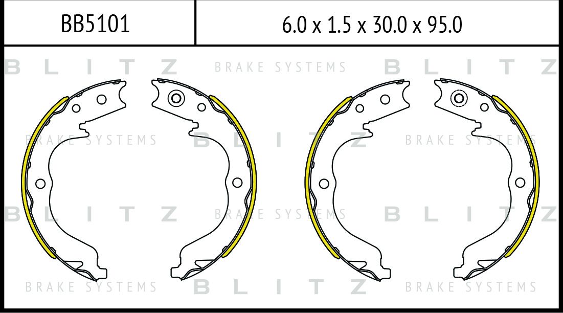 Колодки тормозные барабанные (Blitz). Артикул BB5101