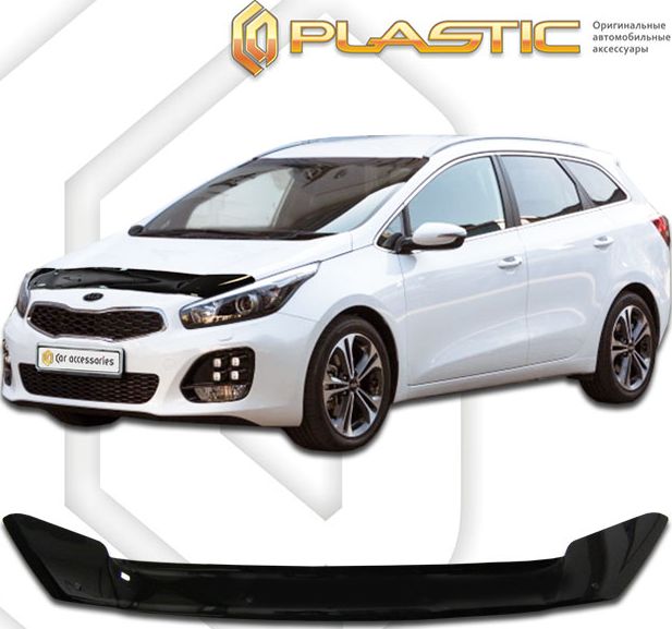 Дефлектор СА Пластик для капота (Classic черный) Kia Ceed универсал 2012-2017. Артикул 2010010107932