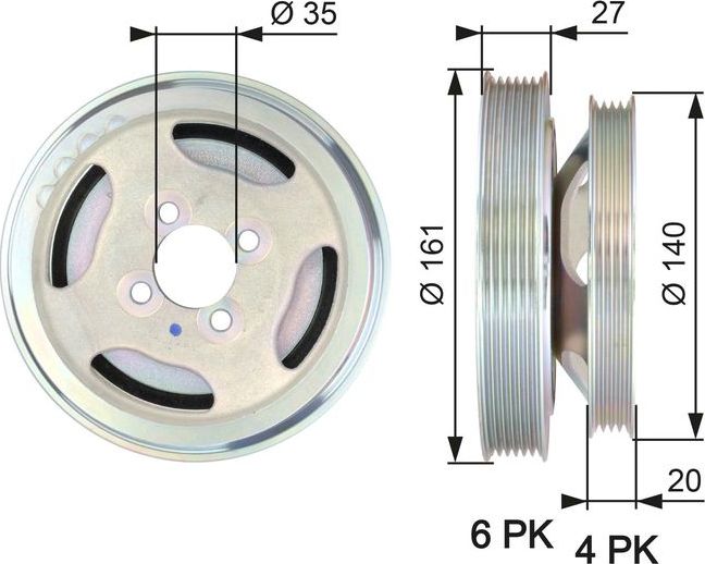 Шкив коленвала Gates DriveAlign®. Артикул TVD1075