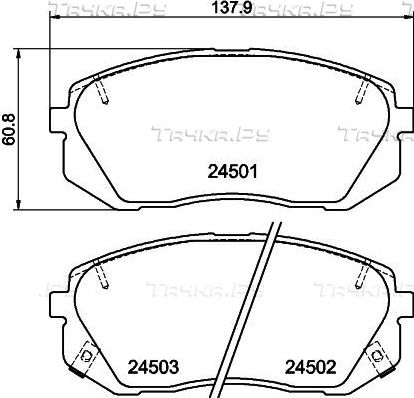Тормозные колодки Mintex передние для Hyundai Kona I 2018-2026. Артикул MDB2865