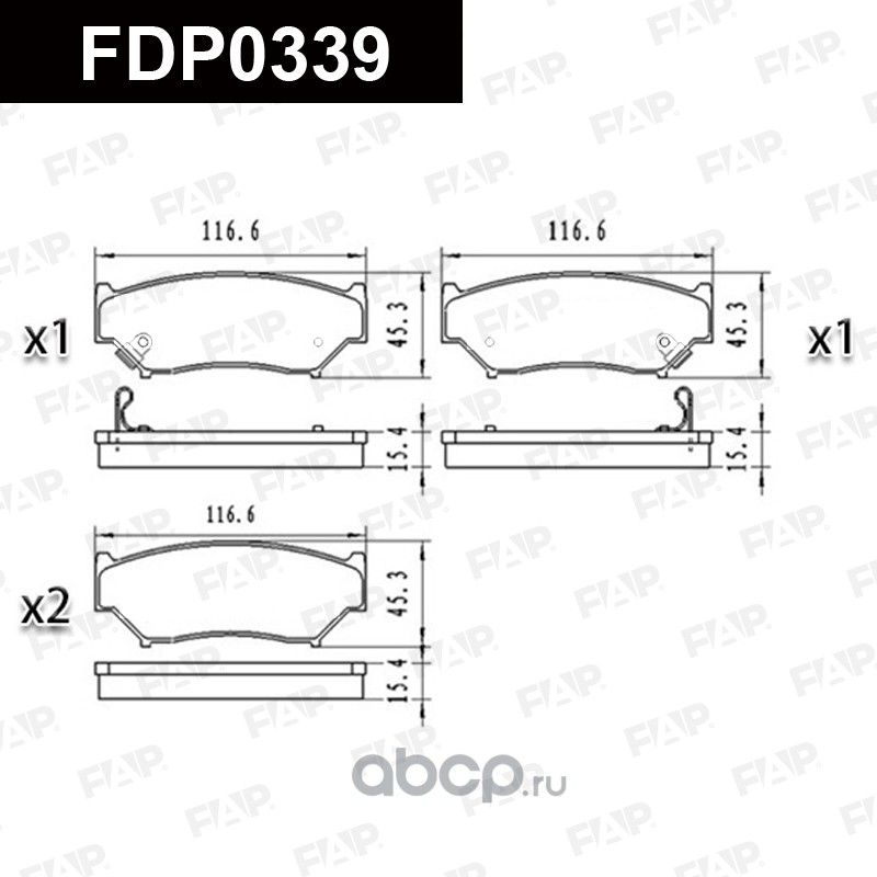 FDP0339 КОЛОДКИ ТОРМОЗНЫЕ ДИСКОВЫЕ (КОМПЛЕКТ) (FAP). Артикул FDP0339
