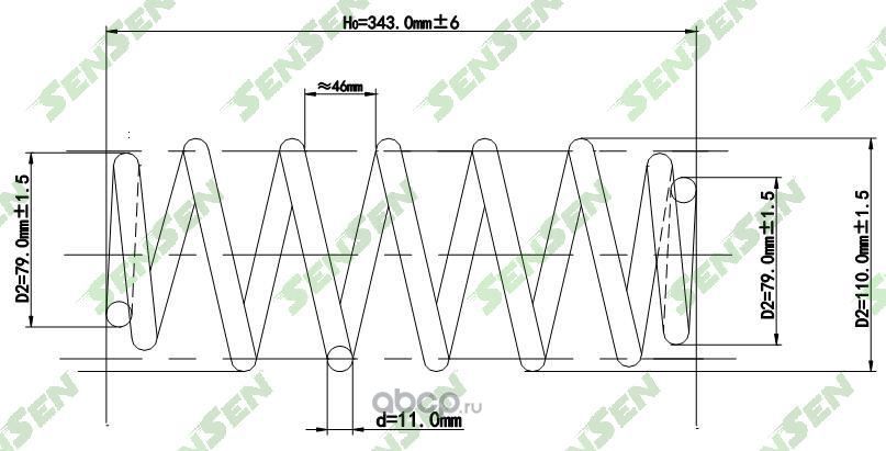 ПРУЖИНА ПОДВЕСКИ ЗАДНЕЙ SKODA  OCTAVIA 96-, VW  BORA 98-05 (Sensen) Sensen. Артикул SCP10115