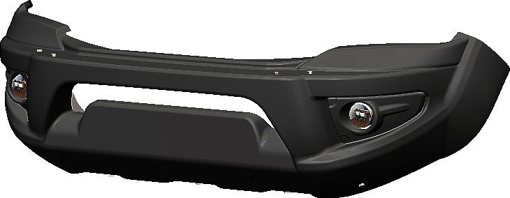 Бампер силовой передний АВС-Дизайн для Toyota Hilux Revo 2015-07.2018. УСИЛЕННЫЙ, с оптикой, черный. Артикул ABC.TOHIL.FB.07B