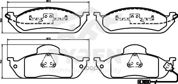 Дисковые тормозные колодки (Tyren). Артикул TYR1215341