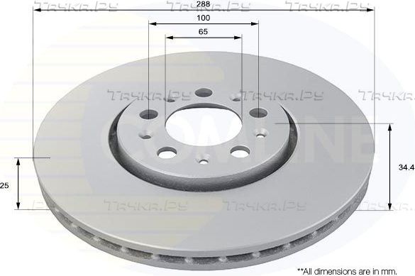 Тормозной диск Comline передний для Skoda Octavia Tour 1996-2010. Артикул ADC1420V
