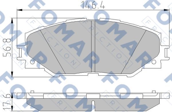 Тормозные колодки Fomar передние для Toyota Matrix II (E140) 2008-2014. Артикул FO 838881