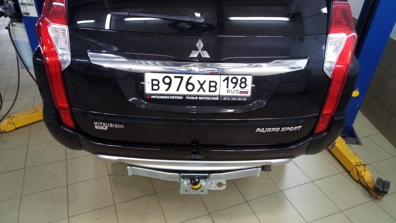 Фаркоп Мотодор оцинкованный для Mitsubishi Pajero Sport II 2008-2016. Фланцевое крепление. Артикул 91311-FE