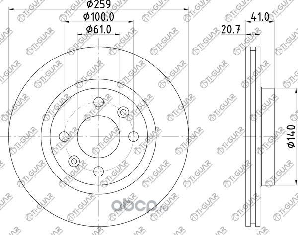 Диск тормозной (TI-Guar). Артикул TG7701206339