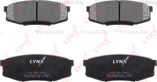 Тормозные колодки LYNXauto задние для Lexus LX 570 2007-2026. Артикул BD-7581