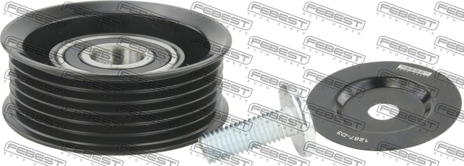 Натяжной ролик (натяжитель) приводного поликлинового ремня Febest. Артикул 1287-D3