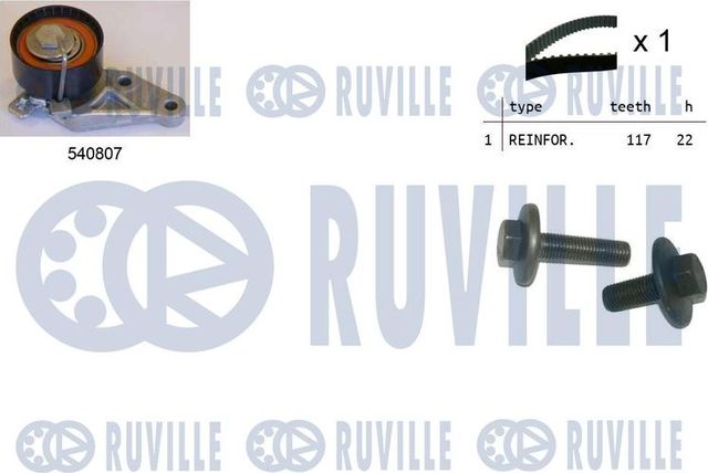 Ремень ГРМ с роликами (комплект) Ruville. Артикул 550047